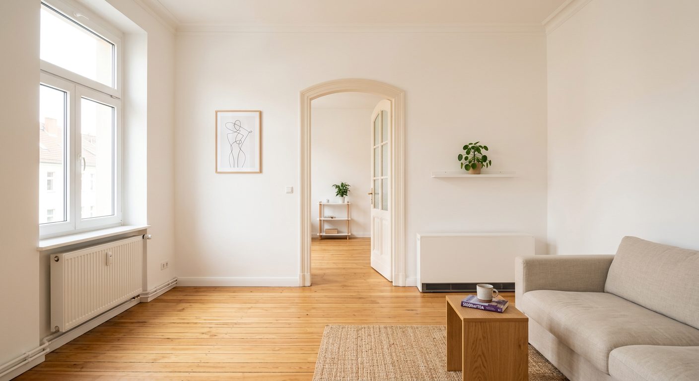 Nachher: Frisch gestrichene Wände nach der Renovierung – Alex Wohnungsrenovierung