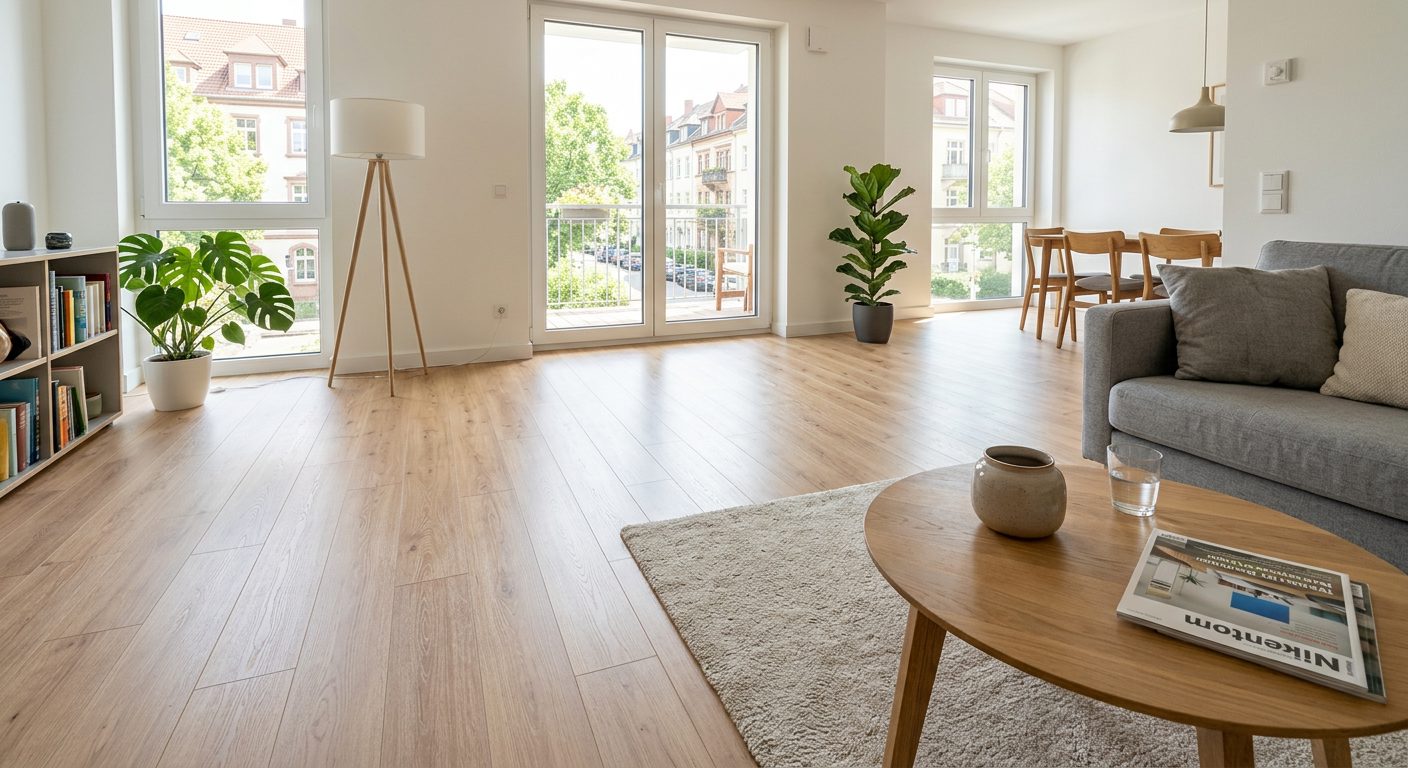 Nachher: Neuer Laminatboden verlegt – Bodenbelag verlegen Wunstorf Hannover