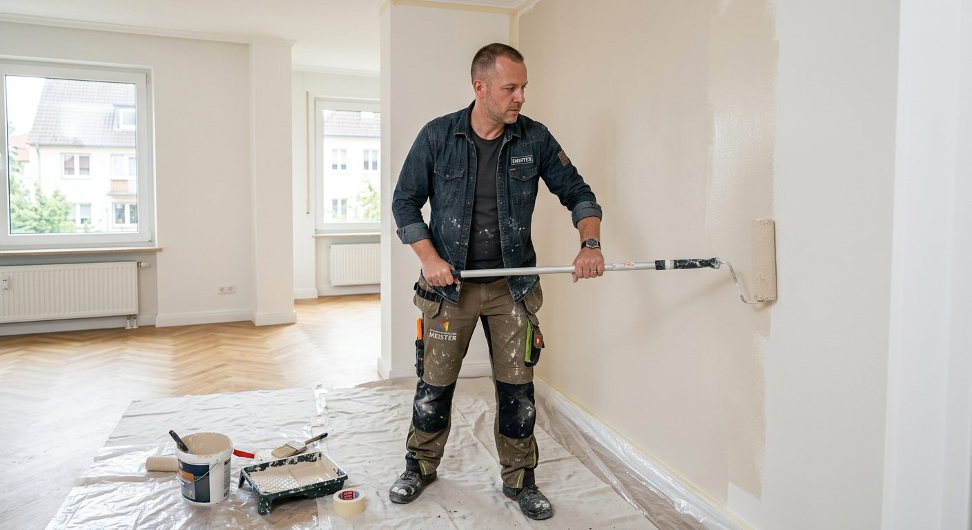 Professioneller Renovierungsservice – Alexandru beim Streichen in Wunstorf